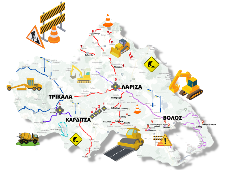 Περιφέρεια Θεσσαλίας: 6 νέοι κυκλικοί κόμβοι και έργα οδικής ασφάλειας 24 εκατ.€ 